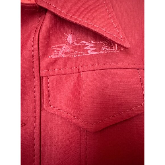 Vintage GHIA Red Button-Up Men's Western Blazer Embroidered Desert Sunset Sz 36 - Picture 5 of 9